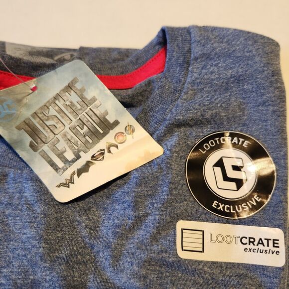Justice League Graphic New LS Blue T-Shirt Lg - Picture 5 of 5
